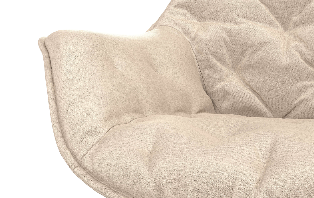 Стул Квинта велюр конфетти крем/Цвет металл белый